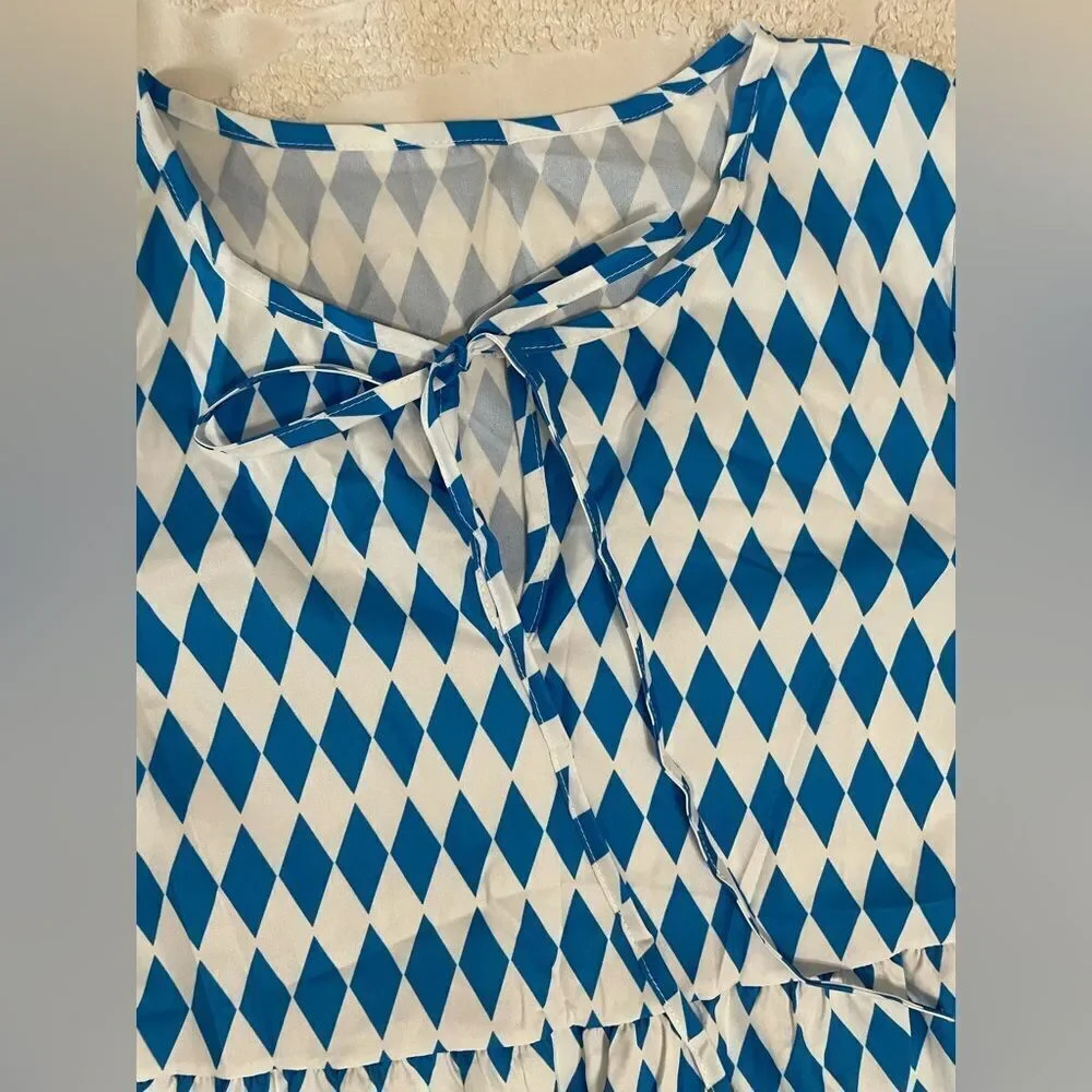 Diamond Shape Printed Midi Dress - Picture 2 of 5